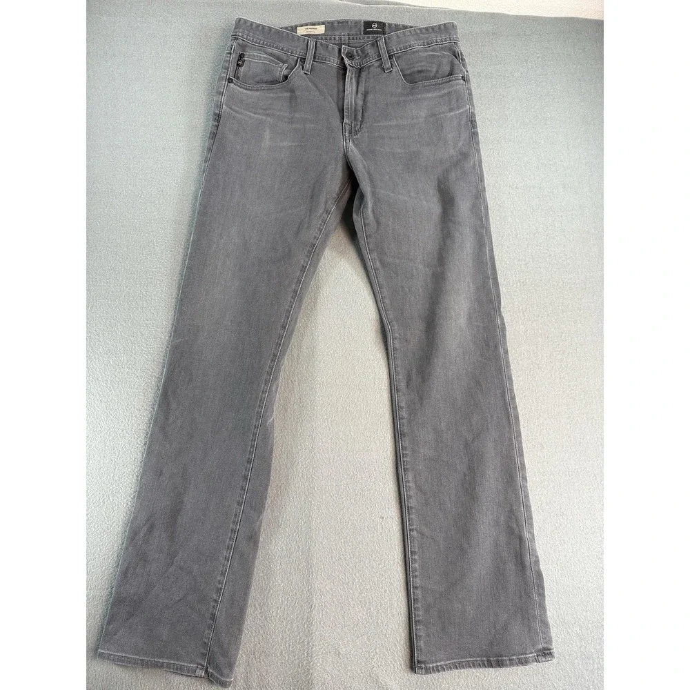 AG Adriano Goldschmied The Protégé Jeans Mens 33x34 Gray Straight USA Denim